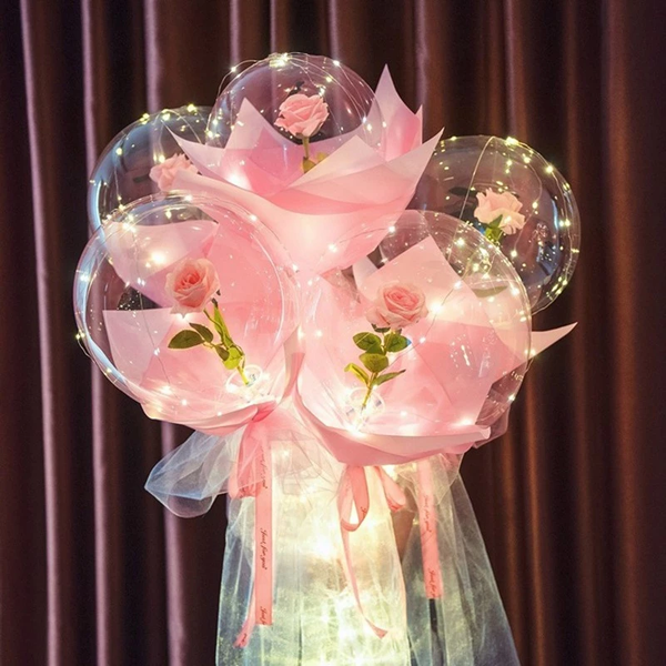 Globo Decorativo de Rosas con Luces (Pack 2 unidades)